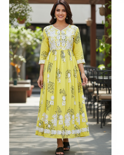 Chikankari cotton Kurti
