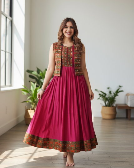 Silk long kurti