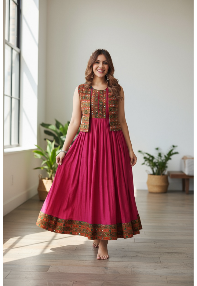 Silk long kurti