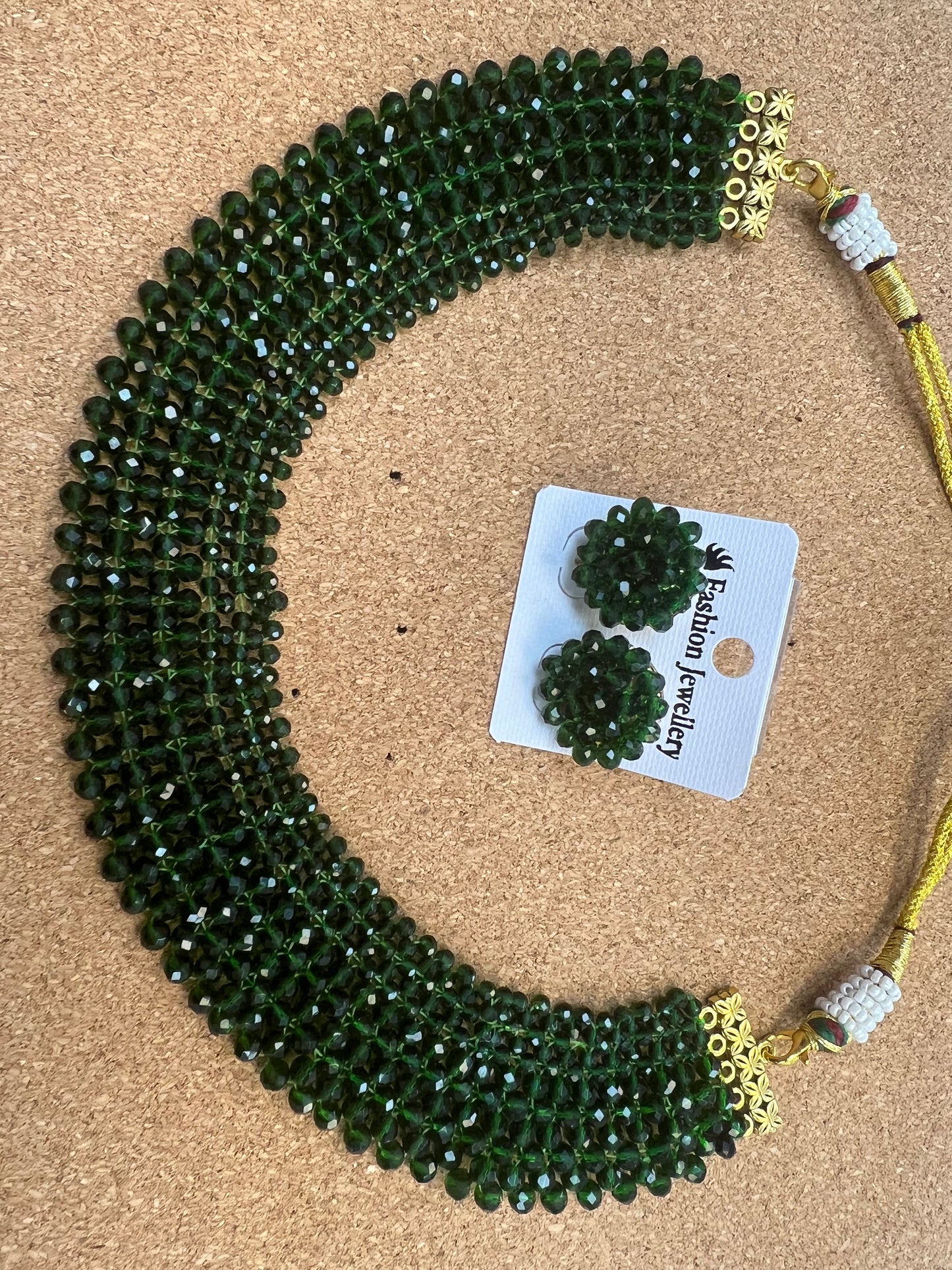 Crystal beads necklace by Kurti Connection USA