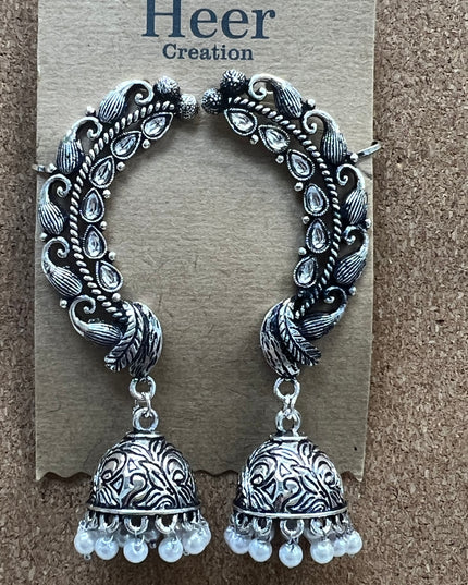 Oxidized jhumki earrings