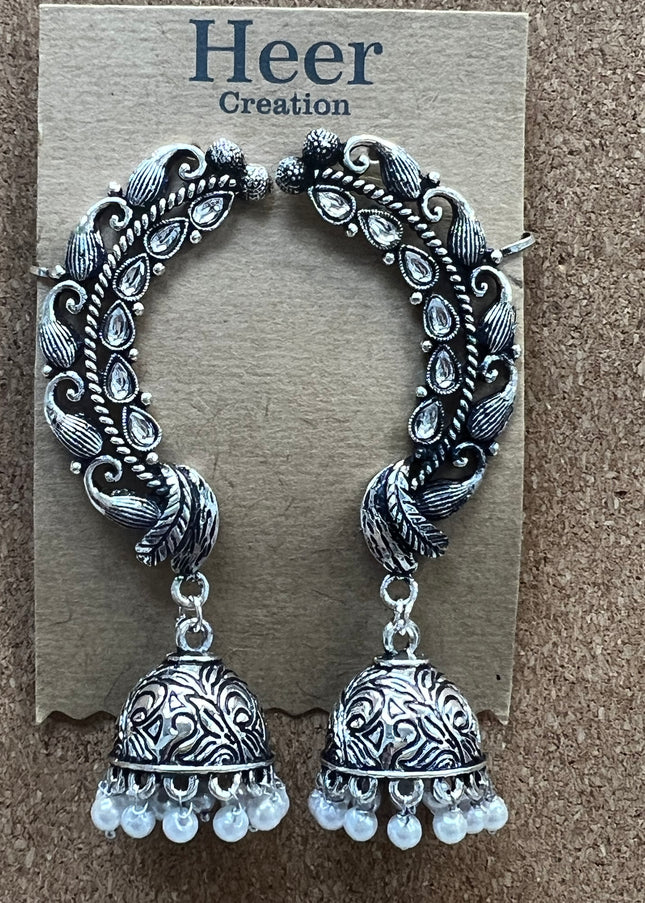 Oxidized jhumki earrings