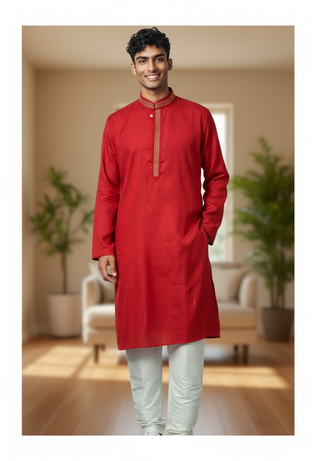 Red kurta set