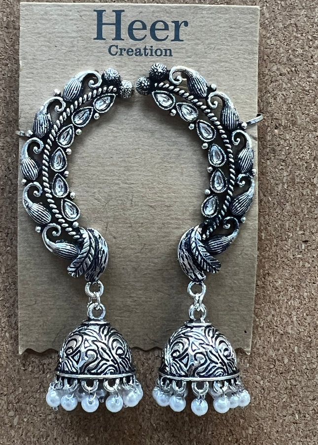 Oxidized jhumki earrings