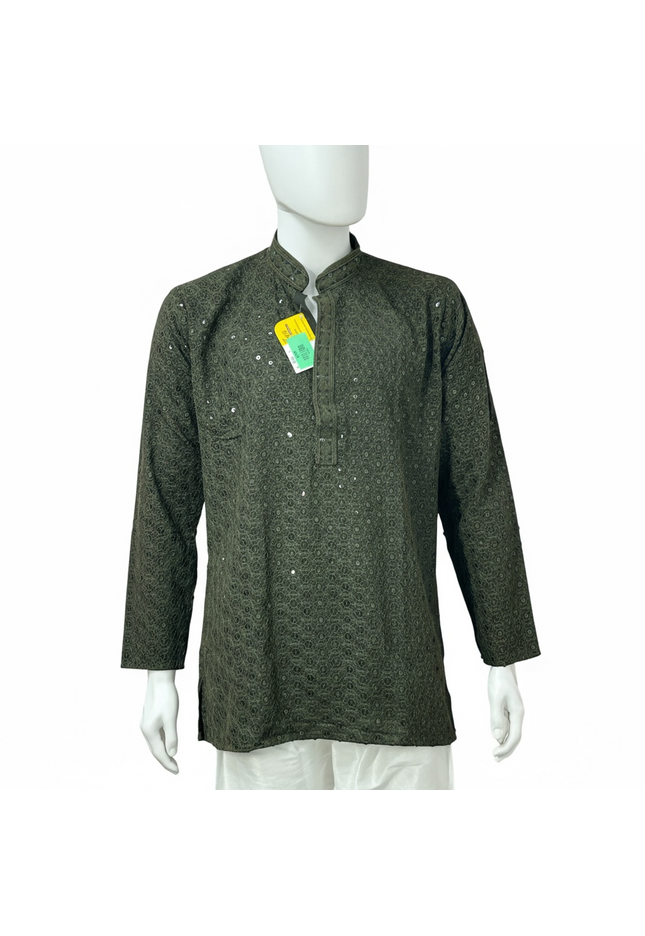 Dark green short kurta