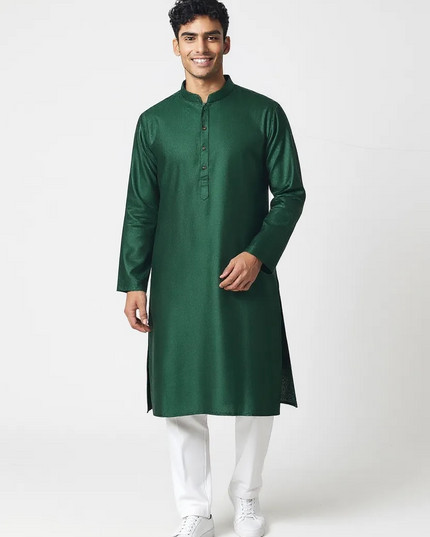 Dark green kurta pajama set