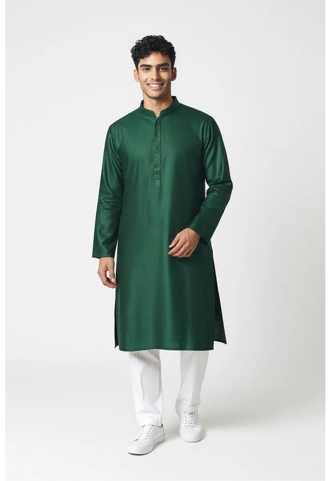 Dark green kurta pajama set