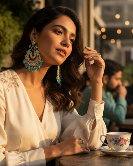 Peacock earrings : chandbali