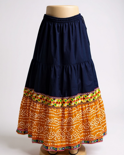 Bandhani print cotton skirt