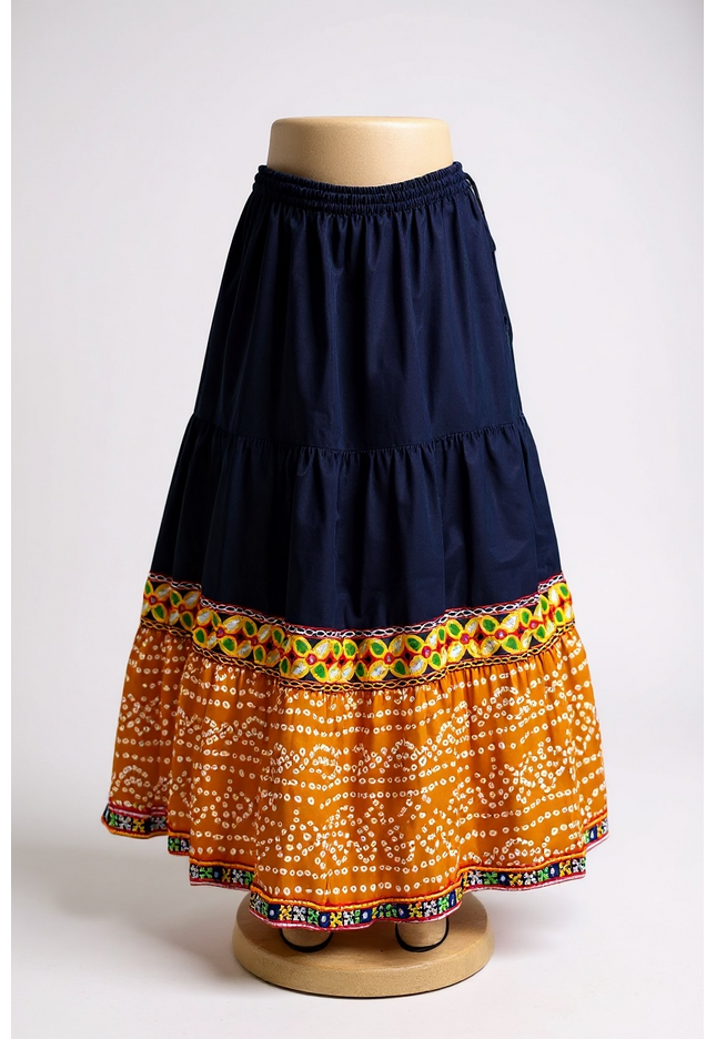 Bandhani print cotton skirt