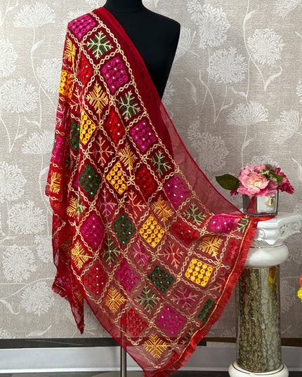 Embroidered phulkari dupatta