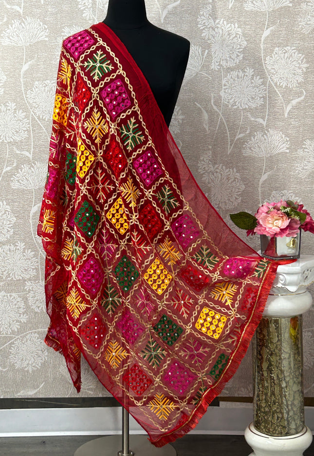 Embroidered phulkari dupatta