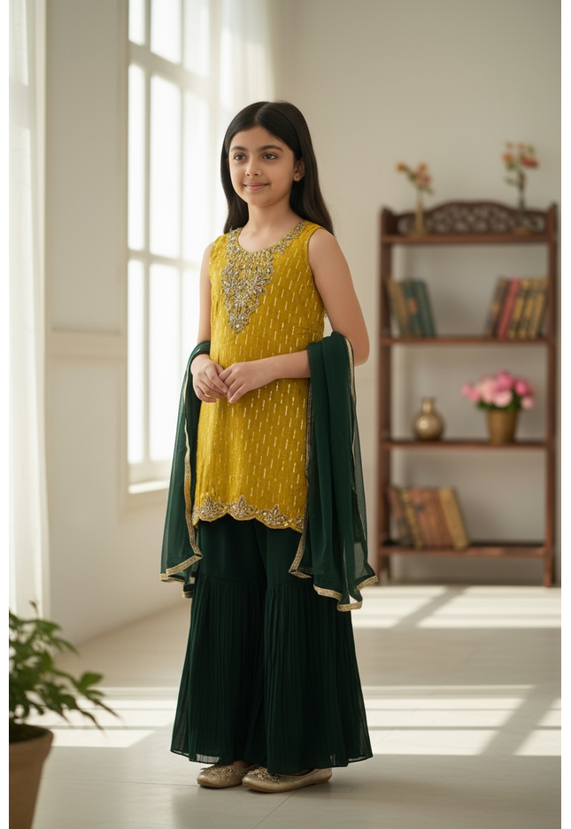 Kids : Girls sharara set in