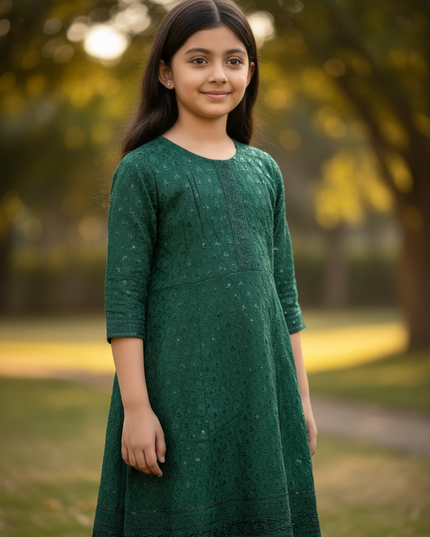 Chikankari kurti for little girls