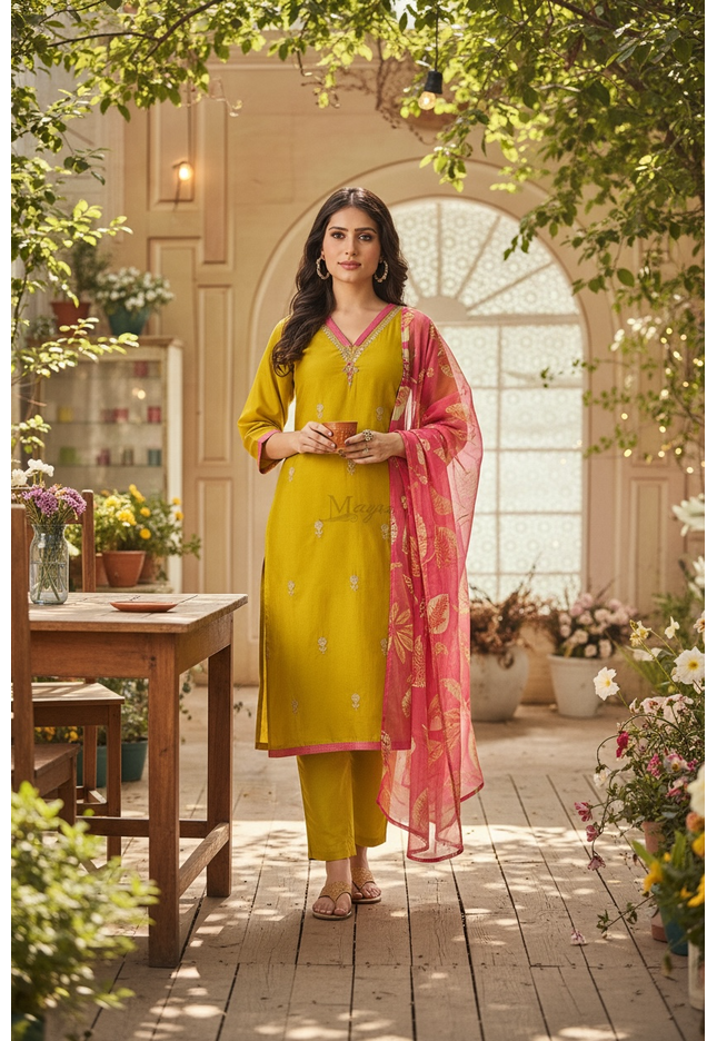 Modal silk kurti set