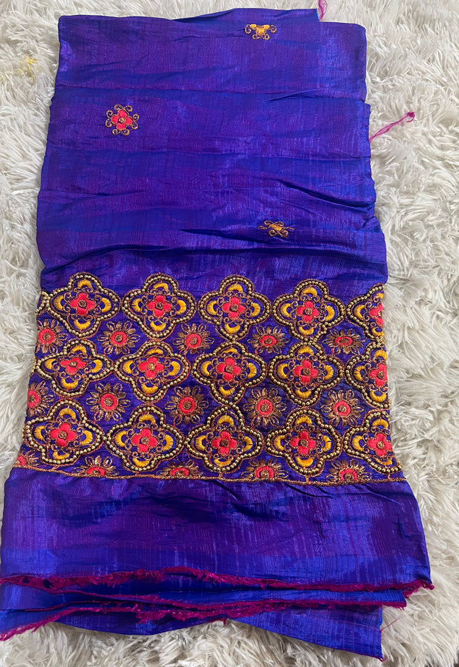 Blouse piece with embroidery work / cut piece 1 meter