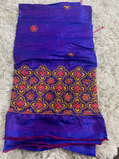 Blouse piece with embroidery work / cut piece 1 meter