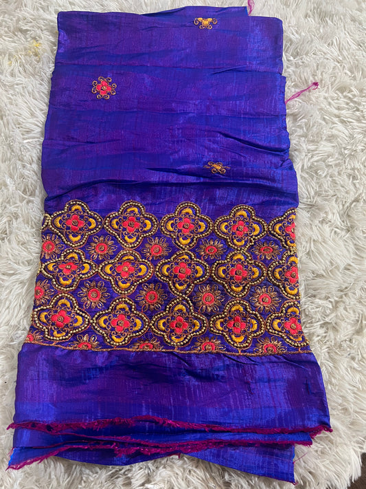 Blouse piece with embroidery work / cut piece 1 meter