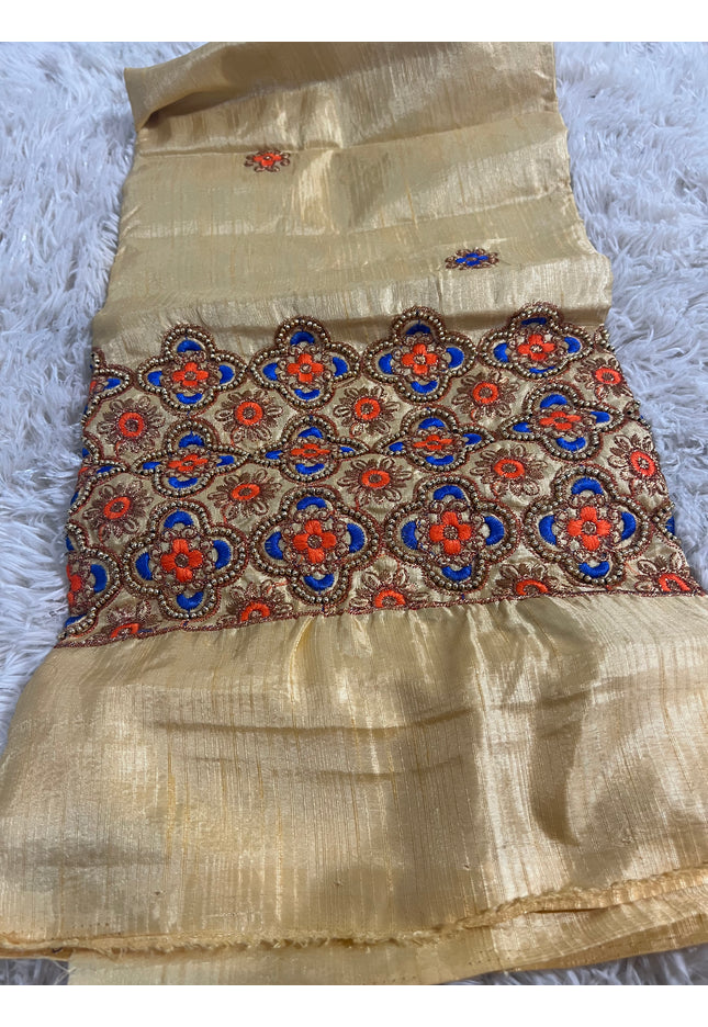 Blouse piece with embroidery work / cut piece 1 meter