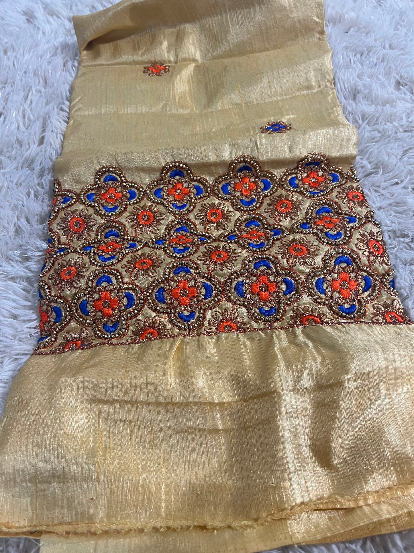 Blouse piece with embroidery work / cut piece 1 meter