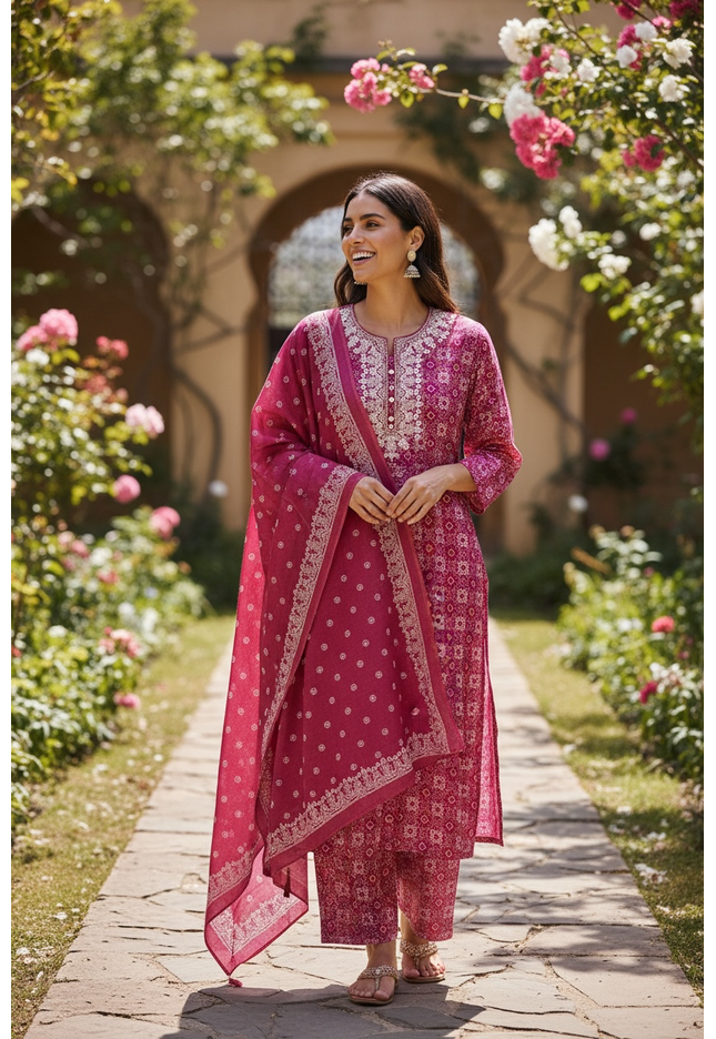 Kurti Connection USA Ladies Cotton Kurti Embroidered Tunic Top