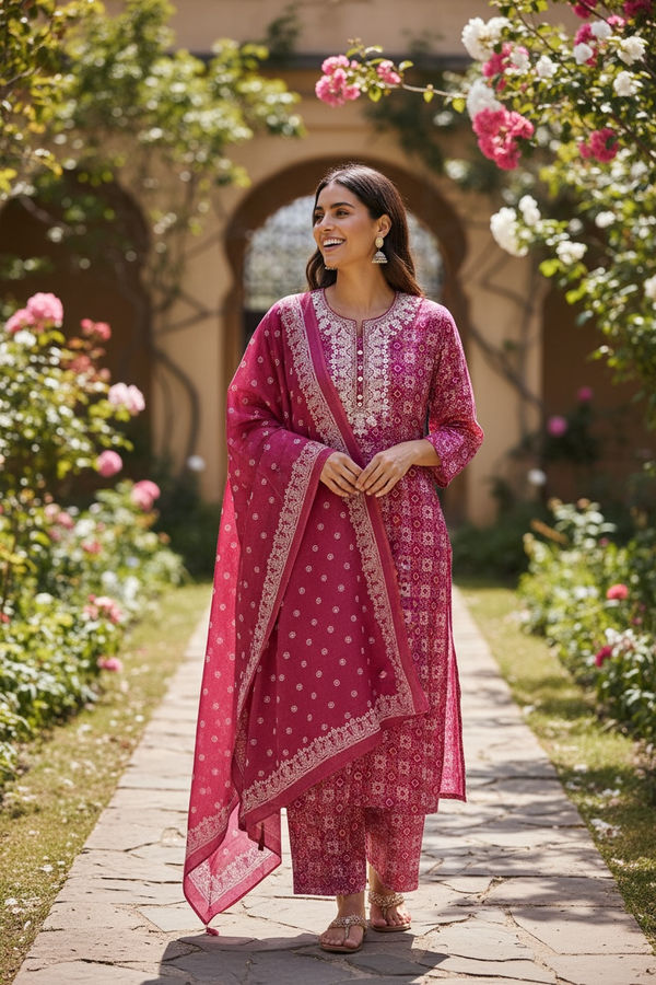 Kurti Connection USA Ladies Cotton Kurti Embroidered Tunic Top