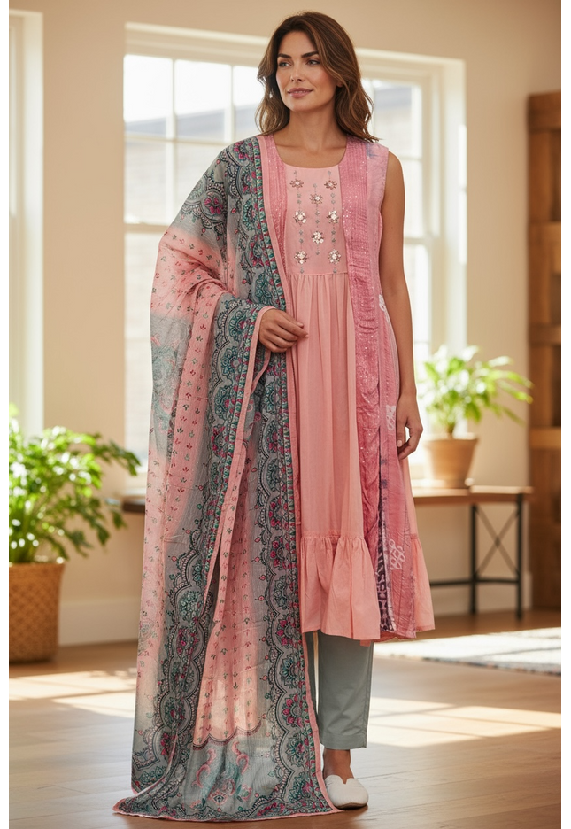 Mulmul cotton Kurti set : SALE
