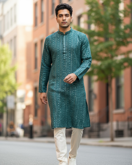 Grey kurta set | sequin work Kurta