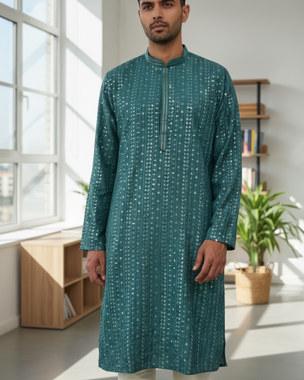 Grey kurta set | sequin work Kurta