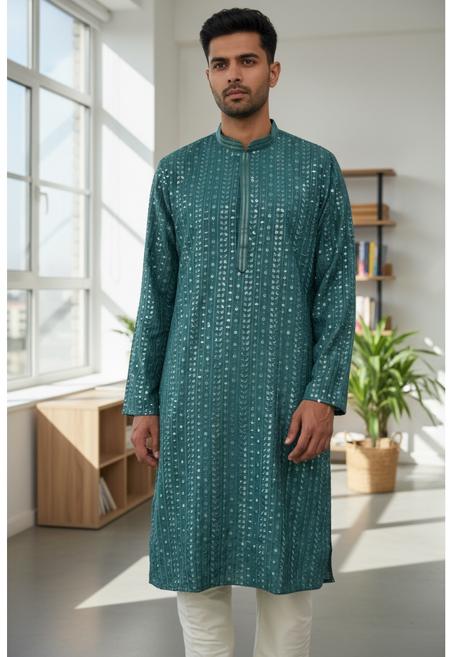 Grey kurta set | sequin work Kurta