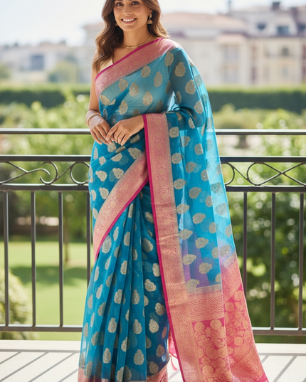 Chanderi silk saree