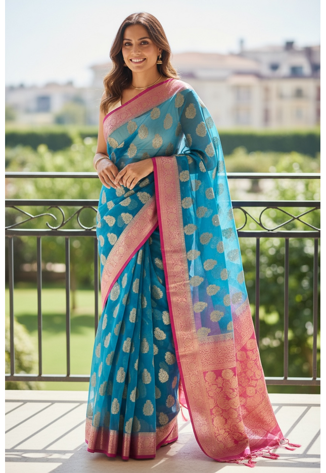 Chanderi silk saree