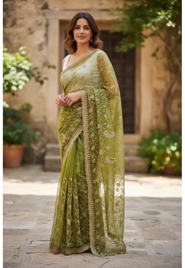 Lightweight tissue silk saree