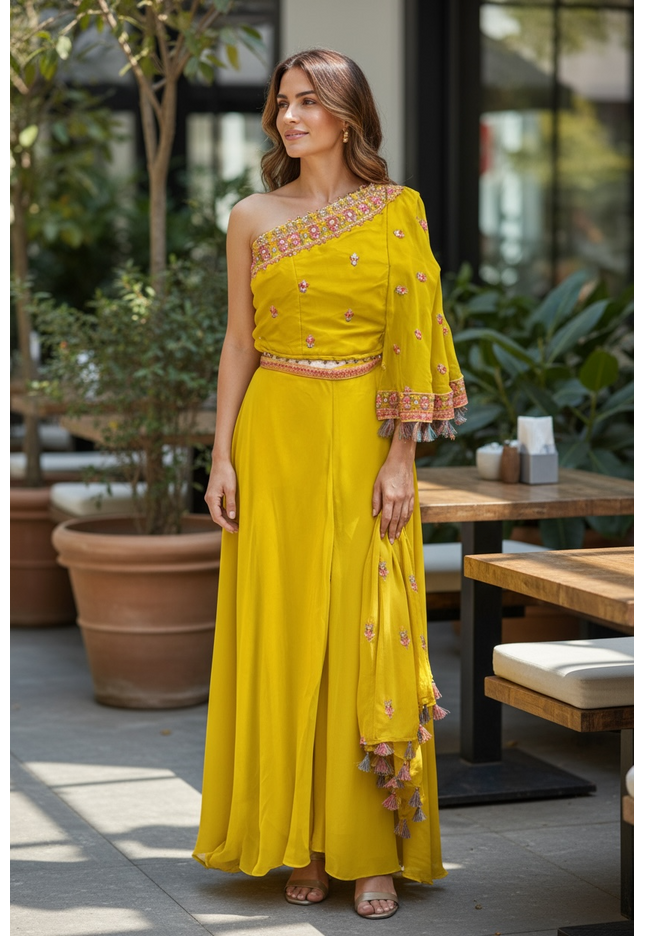 Indo western crop top set