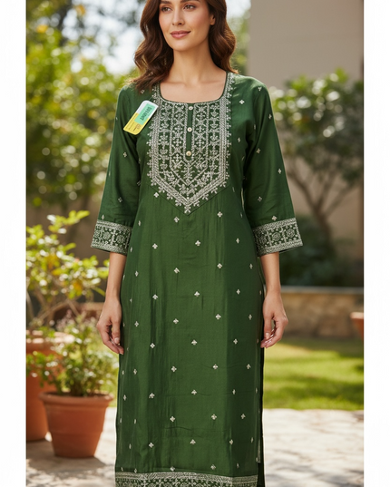 Silk kurti : green