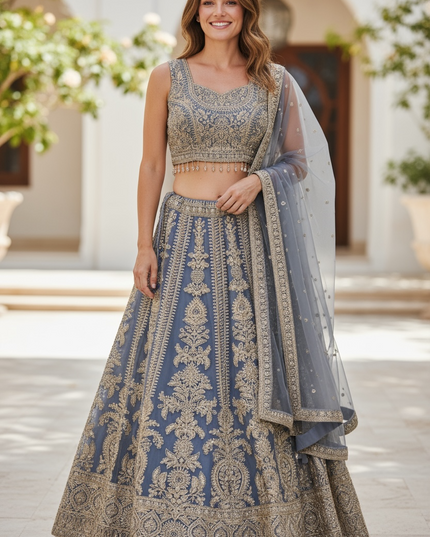 Light blue lehenga Choli set