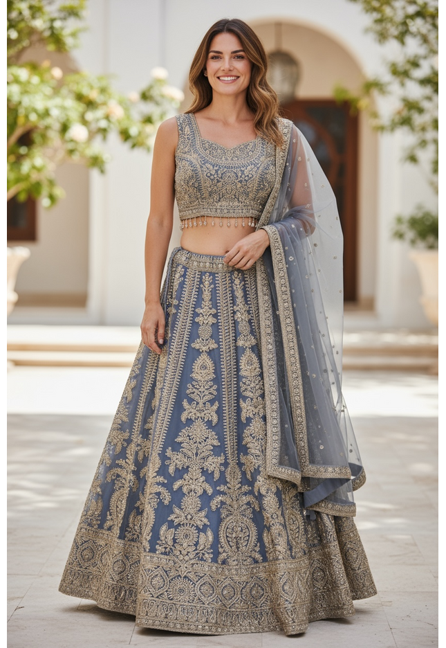 Light blue lehenga Choli set