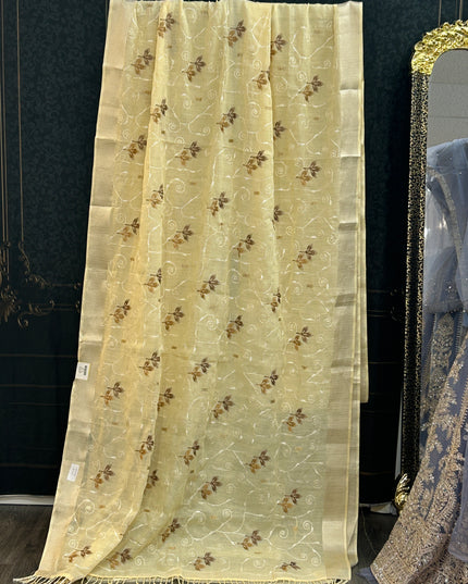 Linen cotton saree