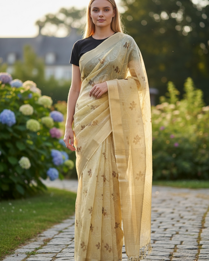 Linen cotton saree