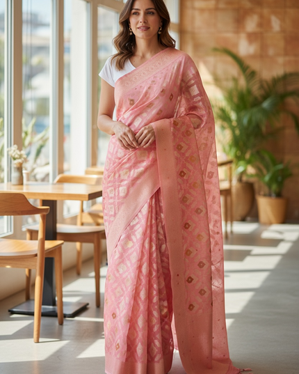 Linen cotton saree