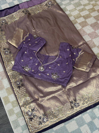 Banarasi tissue silk saree by Kurti Connection USA