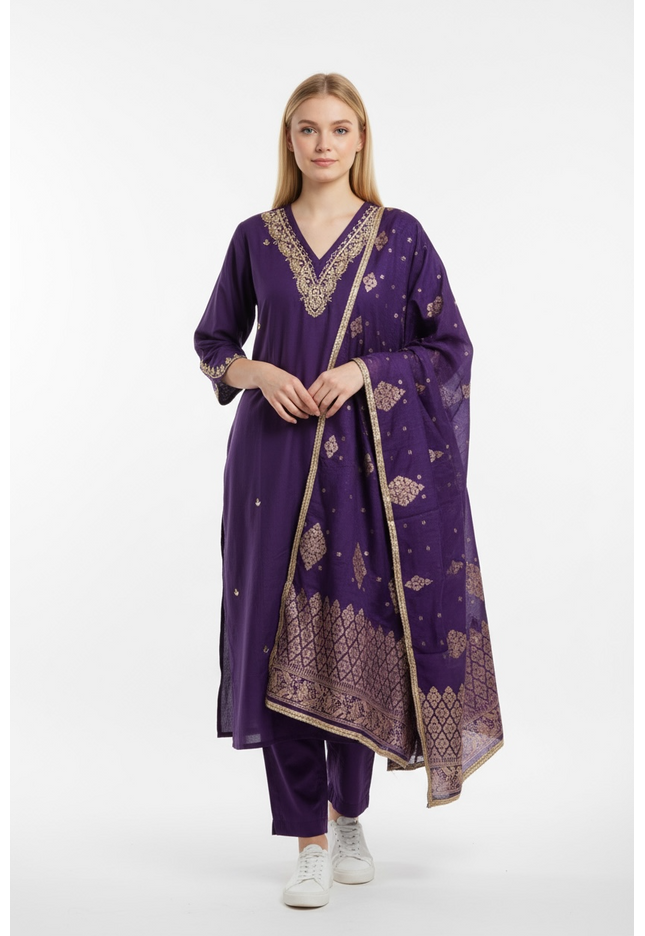 Modal silk salwar suit