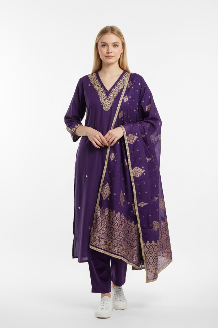 Modal silk salwar suit by Kurti Connection USA