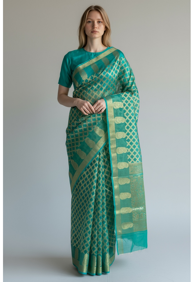 Tissue organza saree