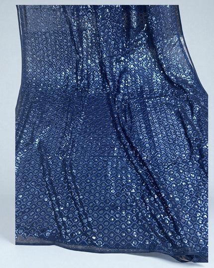 Sequin saree : navy blue