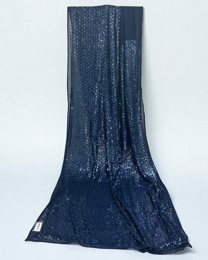 Sequin saree : navy blue