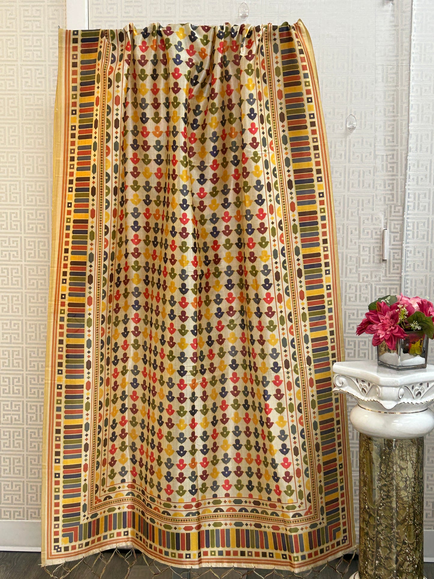 Silk dupatta : digital print by Kurti Connection USA
