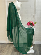 Green chiffon dupatta by Kurti Connection USA