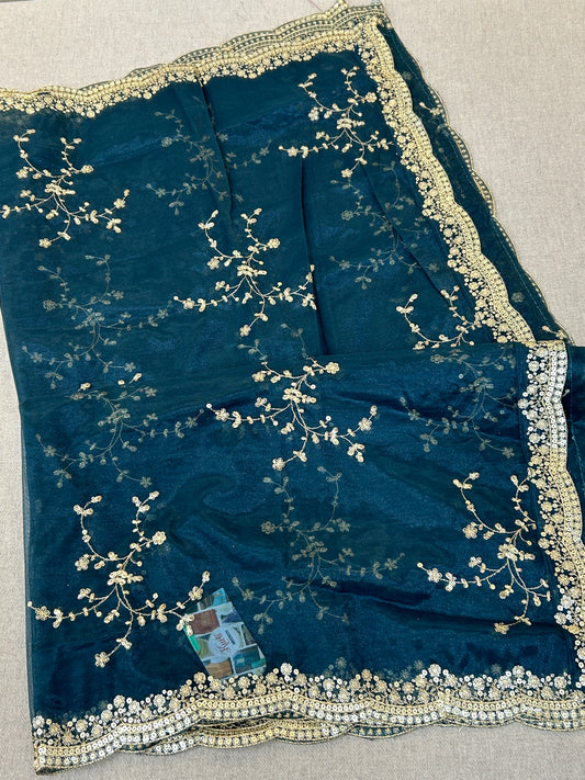 Fancy net dupatta: full size