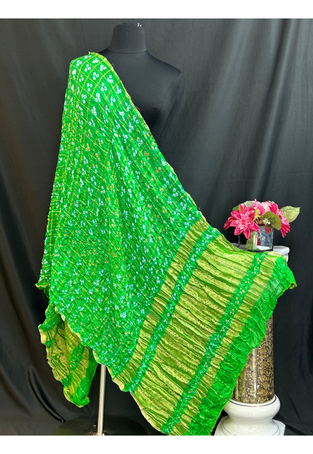 Green Bandhani dupatta